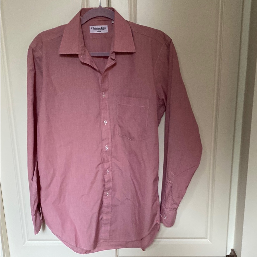 Dior Pink Dress Shirt Versatile Cotton Blend